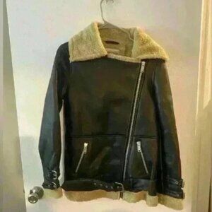 Walter Baker Bria Lamb Leather Sherpa lined Jacket size small